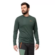 Bielizna sportowa męska - Męska koszulka termoaktywna Jack Wolfskin SKY THERMAL L/S M black olive - L - miniaturka - grafika 1