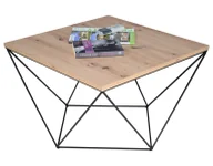 Ławy i stoliki kawowe - Industrialny stolik kawowy dąb artisan + czarny H5-A92 - miniaturka - grafika 1