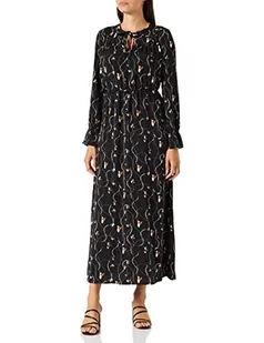 VERO MODA Sukienka damska Vmgalice Ls Ankle Dress WVN, czarny, XS - Sukienki - miniaturka - grafika 1