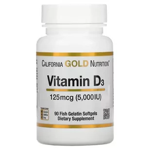 California Gold Nutrition, Vitamin D3, 125 mcg (5,000 IU), 90 kaps. - Suplementy naturalne - miniaturka - grafika 1