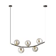 Lampy sufitowe - Ritz lampa wisząca 5xE14 czarna/grafitowa 1297/5 - miniaturka - grafika 1