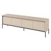 Szafki RTV - Szafka RTV ryflowana TREND 06 beż piaskowy/czarne nogi - miniaturka - grafika 1