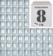 Zestawy piśmiennicze - Szablony malarskie wielorazowe Litery Cyfry 8 cm komplet 56szt. - miniaturka - grafika 1