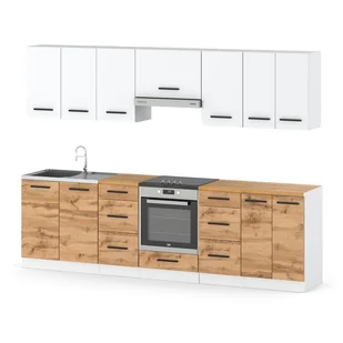 Meble kuchenne kuchnia drewniana roma 2.8m nowoczesna biały mat dąb wotan - Meble kuchenne Meble kuchenne kuchnia drewniana roma 2.8m nowoczesna biały mat dąb wotan - Meble kuchenne - miniaturka - grafika 1