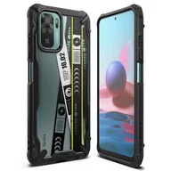 Etui i futerały do telefonów - Ringke Fusion X Design etui pancerny pokrowiec z ramką Xiaomi Redmi Note 10 / Redmi Note 10S czarny (Ticket band) (XDXI0029) - miniaturka - grafika 1