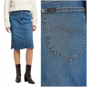 Spódnice - Lee SKIRT slim Gossip dopasowana spódnica jeansowa rozcięcia po bokach W28 - LEE - miniaturka - grafika 1