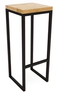 Taborety i hokery - Drewniany hoker dębowy w stylu industrialnym W3-T87 - miniaturka - grafika 1