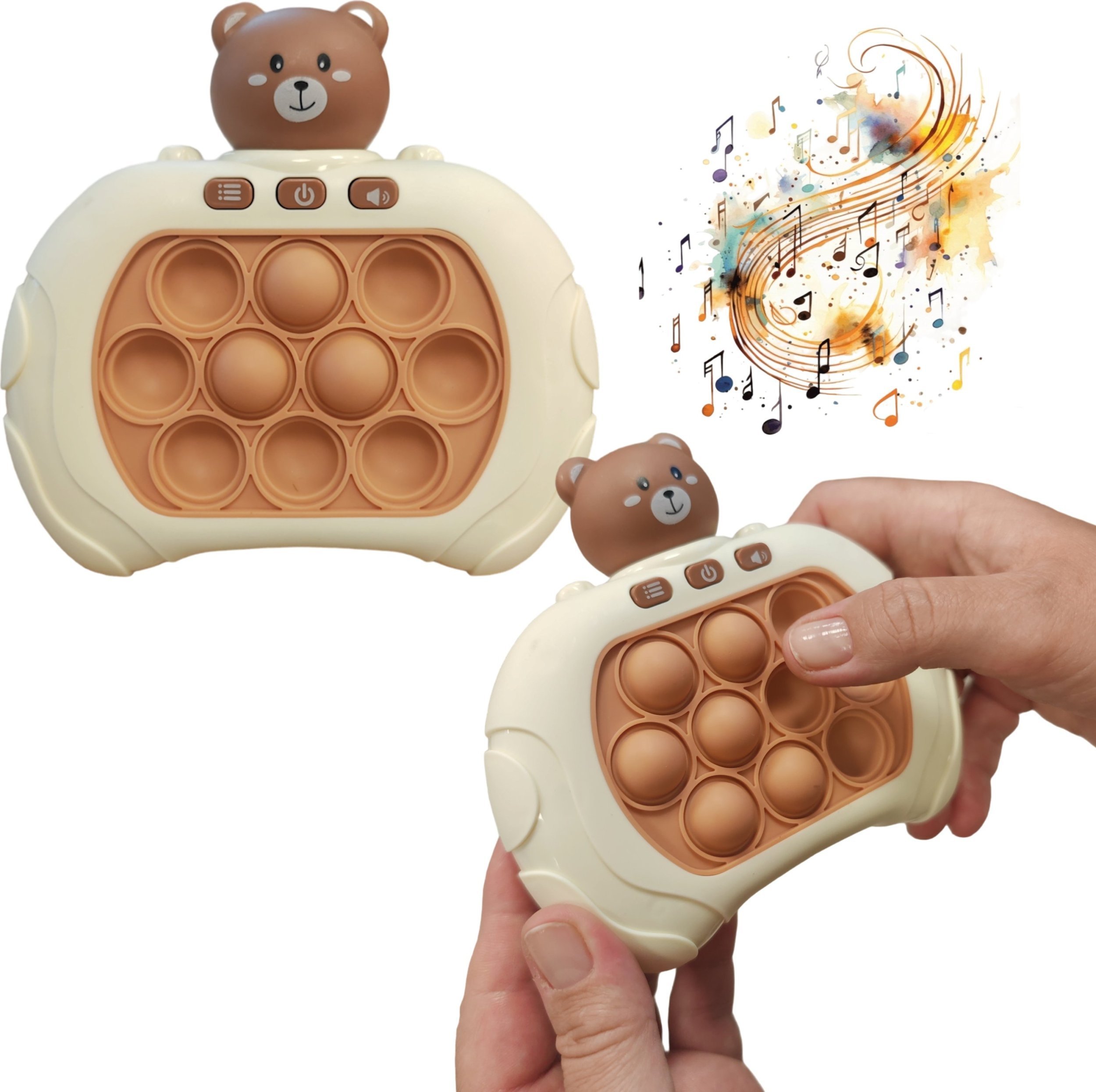 Coil Gra zręcznościowa pop it popit miś świeci gra antystresowa hh
