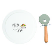 Talerze - Talerz do pizzy z nożem Nuova R2S Kitchen Elements - miniaturka - grafika 1