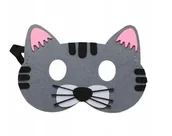 Dodatki do strojów karnawałowych - Maska Kot Kotek Szary Filcowa DZD24089 - miniaturka - grafika 1
