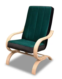 Fotel Finka Bujany Do Salonu Pokoju Girona H03 - Natural/Zielony Królewski/Czarny - Lakier/Kronos 19/Kronos 7 - Fotele - miniaturka - grafika 1