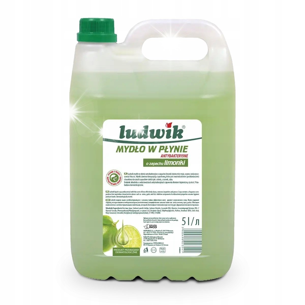 Mydło antybakteryjne w płynie Ludwik Limonka 5l