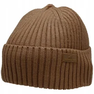 Czapki męskie - 4F Beanie męska czapka zimowa czapka zimowa czapka z dzianiny ciepła czapka sportowa brązowa - miniaturka - grafika 1
