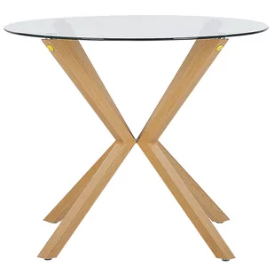 Beliani Stół do jadalni szklany okrągły 90 cm ALTURA - Ławy i stoliki kawowe - miniaturka - grafika 2