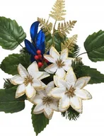 Sztuczne kwiaty - Stroik Wkład Do Flakonu Wazonu Na Cmentarz Gotowy W Donicy Kwiaty Gwiazda - miniaturka - grafika 1