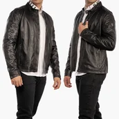 Kurtki męskie - Kurtka Męska z Owczej Skóry GIPSY Skóra na stójce Czarna 1201-0662 Czarny XXL - miniaturka - grafika 1