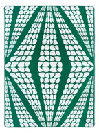 Koce - Koc bawełniano-akrylowy 150x200 biały zielony w geometryczne lilie - miniaturka - grafika 1