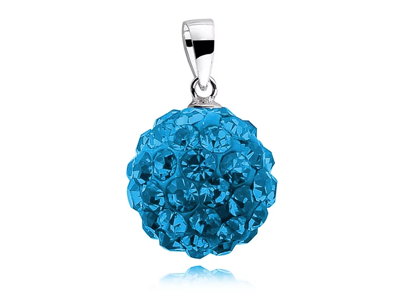 Swarovski Valerio.pl Wisiorek kulka kryształki capri blue 12mm shamballa discoball srebro 925 CRH0010C12 CRH0010C12