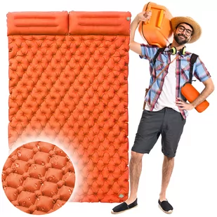 Materac dwuosobowy pomarańczowy - Materace turystyczne - miniaturka - grafika 1