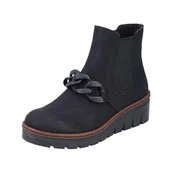 Kozaki damskie - Rieker Damskie kozaki X9173 Chelsea, czarny, 41 EU - miniaturka - grafika 1