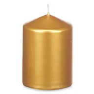 Świece - Świeca walec LUNAR złota, Ø 7 cm - miniaturka - grafika 1
