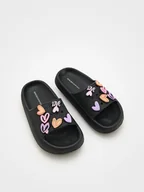 Buty dla dziewczynek - Reserved - Lekkie klapki - czarny - miniaturka - grafika 1