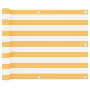 vidaXL Parawan balkonowy, biało-żółty, 75x600 cm, tkanina Oxford vidaXL - Parawany - miniaturka - grafika 1