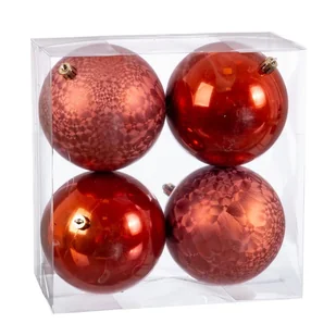 Bombki choinkowe miedziane plastikowe 10 x 10 x 10 cm (4 sztuki) - Bombki - miniaturka - grafika 1