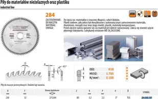 CMT PIŁA HM 250x32x3,2/2,5 Z=80 DO MATERIAŁÓW NIEŻELAZNYCH I PLASTIKU - Tarcze do pił - miniaturka - grafika 1