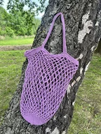 Torebki damskie - Torebka siatka typu shopper bag fioletowa - miniaturka - grafika 1