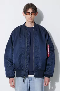 Alpha Industries kurtka 100101-07 Bomber & Flightjackets MA-1 męska kolor granatowy przejściowa oversize 100101.07-rep.blue - Kurtki męskie - miniaturka - grafika 1