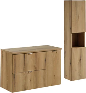 Zestaw meblowy 90cm z blatem i szafką wysoką - Meble łazienkowe - miniaturka - grafika 1