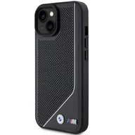 Etui i futerały do telefonów - BMW BMHMP15S23PUCPK iPhone 15 / 14 / 13 6.1" czarny/black hardcase Perforated Twisted Line MagSafe - miniaturka - grafika 1