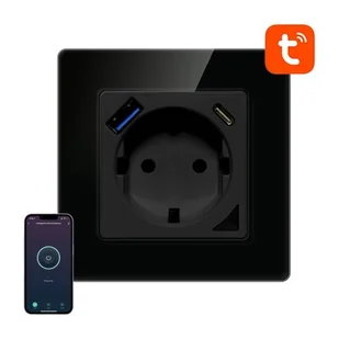 Inteligentne gniazdo ścienne WiFi Avatto N-WOT10-USB-B USB i USB-C TUYA (czarne) - Listwy zasilające Inteligentne gniazdo ścienne WiFi Avatto N-WOT10-USB-B USB i USB-C TUYA (czarne) - Listwy zasilające - miniaturka - grafika 1