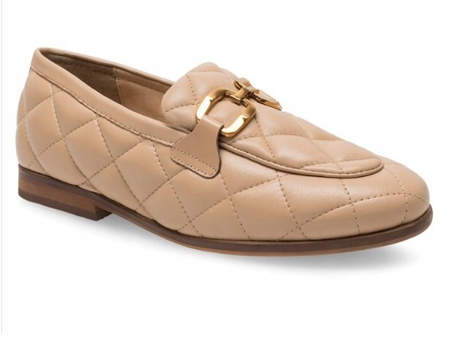 Loafersy damskie VICTORIA-05W1-042 Beżowy rozmiar 39