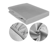 Prześcieradła - Prześcieradło jersey z gumką 90x200 szary szare 150gr/m2 GRUBE polska produkcja - miniaturka - grafika 1