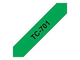 Brother Taśma Laminowana 12mm TC701(czarne na zielonym) - Etykiety do drukarek - miniaturka - grafika 1