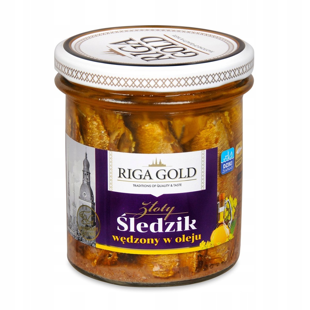 Złoty śledzik wędzony w oleju Riga Gold 300g