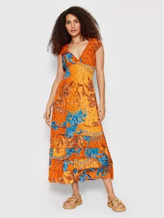 Sukienki - Iconique Sukienka letnia Shirley IC22 145 Pomarańczowy Regular Fit - grafika 1