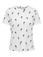 Koszulki i topy damskie - ONLY Women's ONLBONE REG S/S AOP TOP Box JRS T-Shirt, Cloud Dancer/Print:Palm, S, Cloud Dancer/nadruk: palm, S - miniaturka - grafika 1