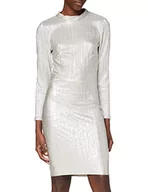 Sukienki - Ivy Revel DE Damska sukienka na imprezę Open Back Metallic Dress, srebrny (Silver 040), S - miniaturka - grafika 1