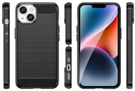 Etui i futerały do telefonów - Carbon Case etui iPhone 14 Plus elastyczny żelowy pokrowiec na tył plecki czarny - miniaturka - grafika 1