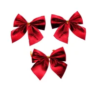 Bombki - Kokardy kokardki na choinkę dekoracyjne czerwone komplet 6 sztuk DUŻE - miniaturka - grafika 1