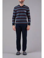 Piżamy męskie - maryplaid Piżama w kolorze granatowo-niebieskim - miniaturka - grafika 1