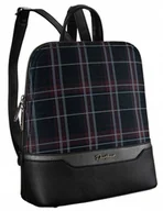 Plecaki - Miejski plecak damski z frontem w kratę, skóra ekologiczna — David Jones - miniaturka - grafika 1