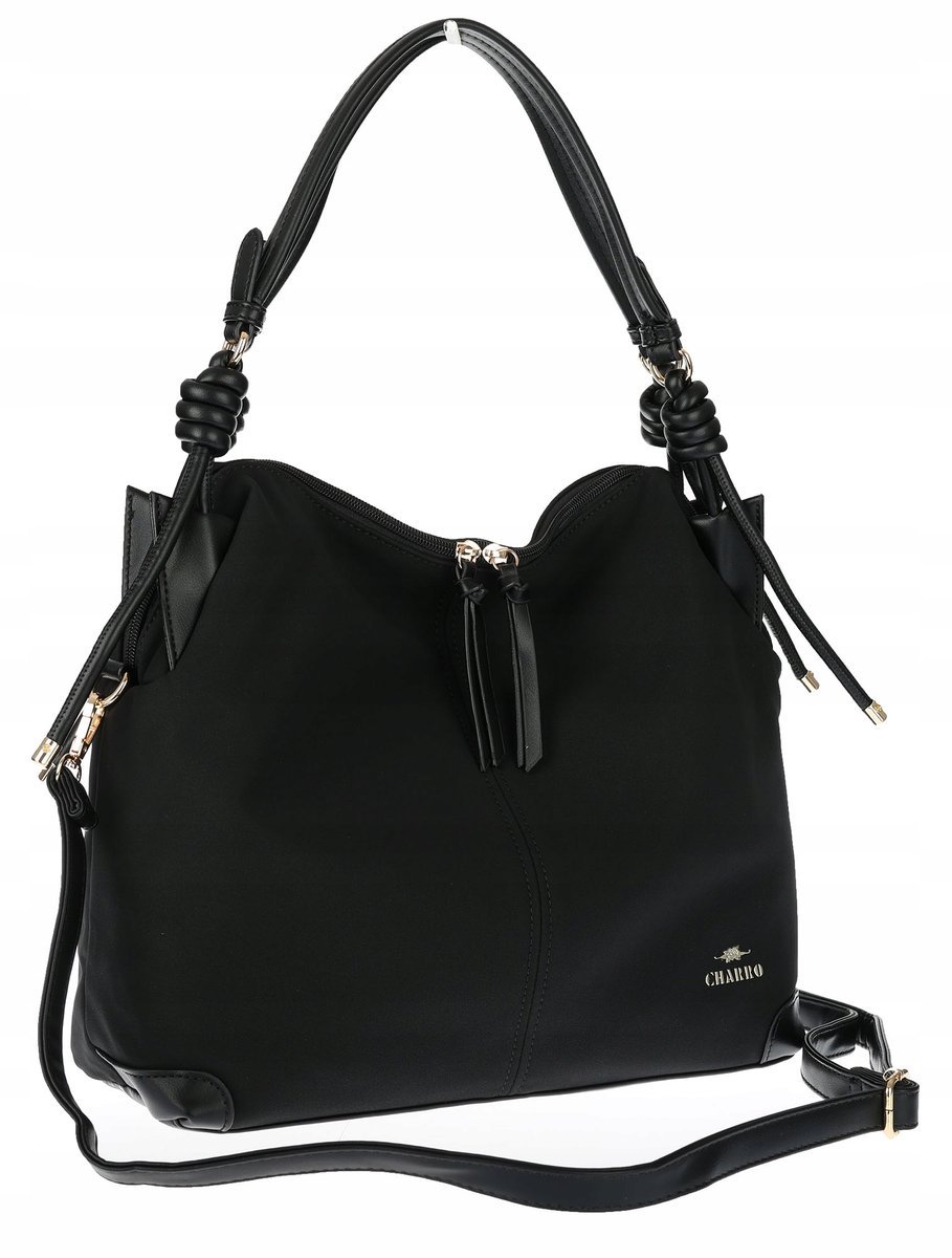 Torebka Damska CHARRO Shopperka Pojemna Duża A4 Modna Torba CH3311 Czarna