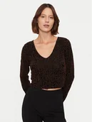 Bluzki damskie - Noisy May Bluzka Gilly 27032016 Czarny Slim Fit - miniaturka - grafika 1