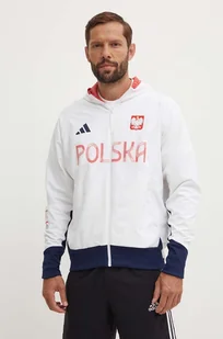 adidas Performance kurtka Olympic męska kolor biały przejściowa JF6676 - Kurtki męskie - miniaturka - grafika 1