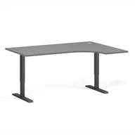 Stoły i stoliki do biura - Stół z regulacją wysokości, 1 silnik, 745 - 1235 mm, narożnik L/R, blat 1600 x 1200 mm, podstawa szara, grafitowy - miniaturka - grafika 1