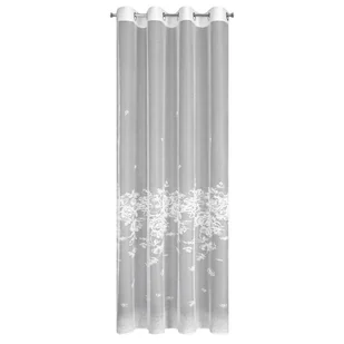 Firana 140x250 Alexia biała żakardowa zdobiona transparentną nicią gotowa na przelotkach - Firany Firana 140x250 Alexia biała żakardowa zdobiona transparentną nicią gotowa na przelotkach - Firany - miniaturka - grafika 1